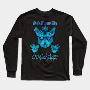 Blue Ask About My Cool Cat Long Sleeve T-Shirt